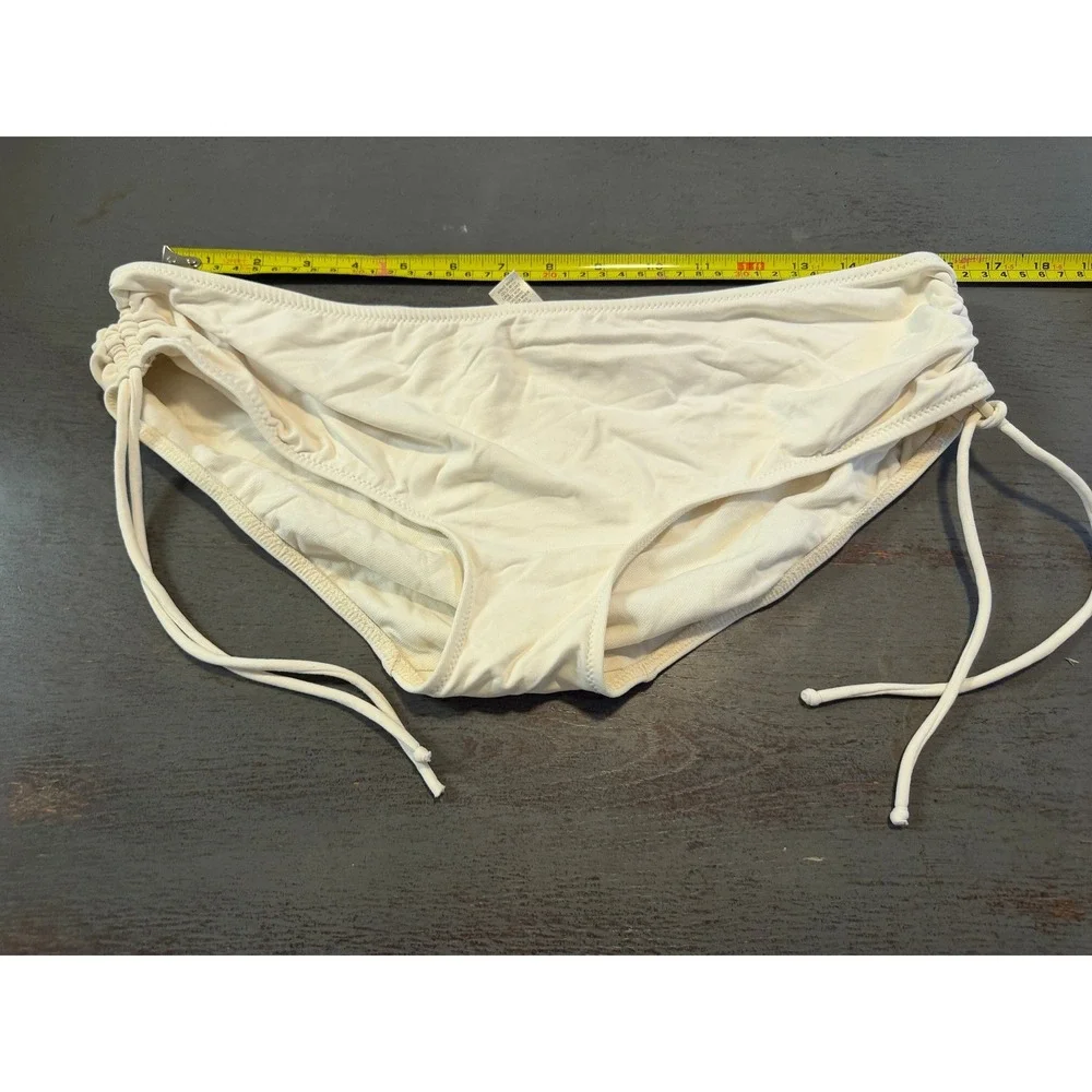 Banana Republic Womens Off White Side Tie Bikini Swim Bottoms Cream Large L